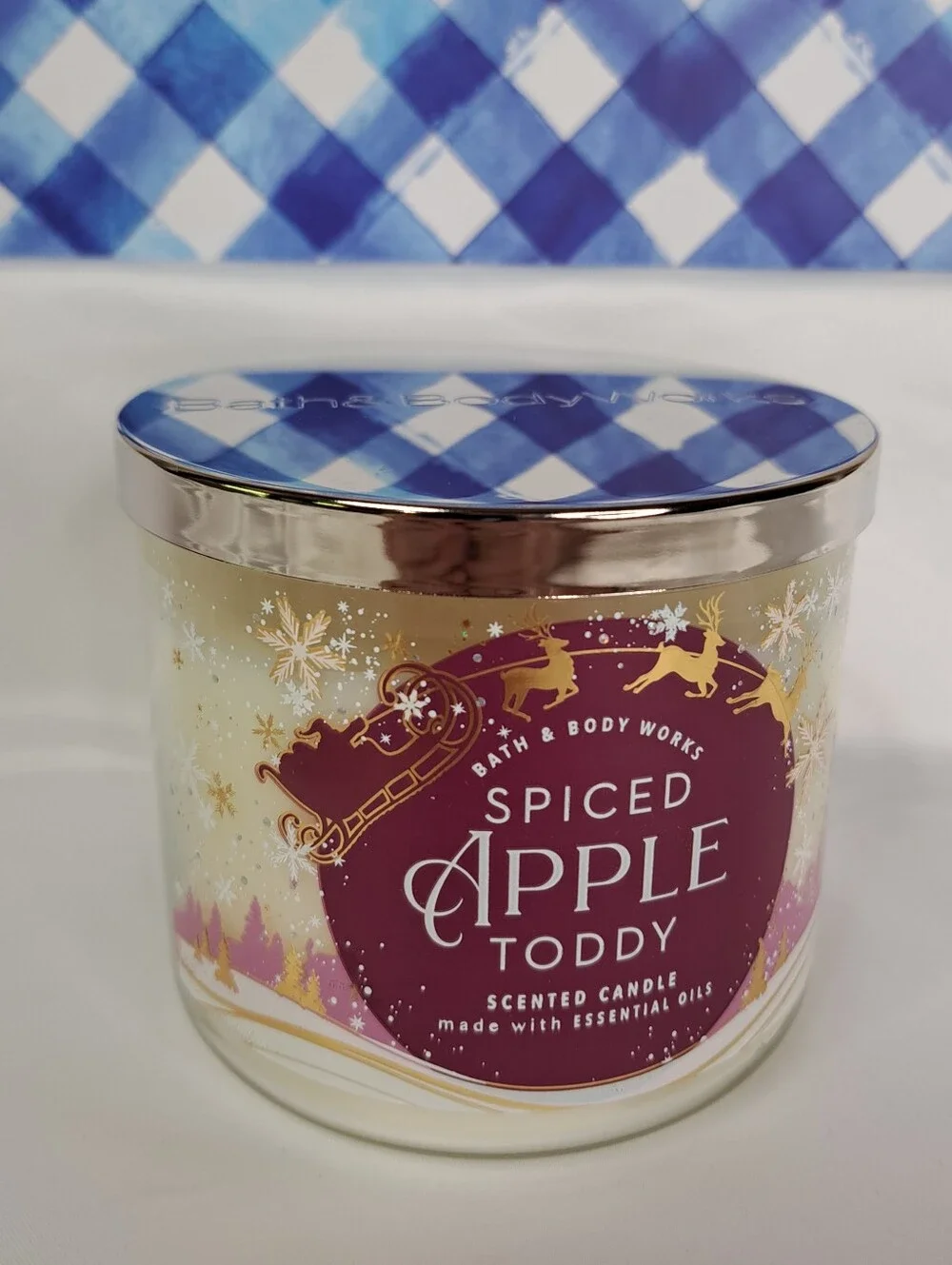 Bath & Body Works 'SPICED APPLE TODDY' Scented 3-Wick Candle in Luminous Wrap - Picture 13 of 14